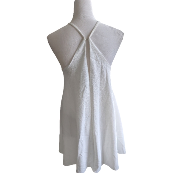 NWT Lulu's White Halter Mini Dress Cross Front Straps Open Back Size Small - Picture 9 of 11